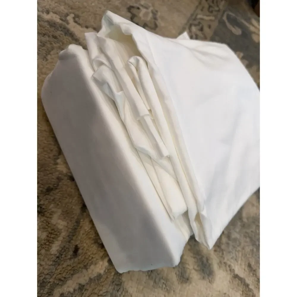 Nordstrom Rack 100% Cotton White King Size Flat Sheet & 2 Pillowcases NEW